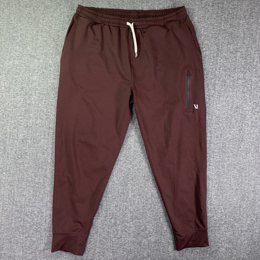 Vuori Sunday Performance Joggers Men 2XL Burgundy Red Performance Stretch Gym